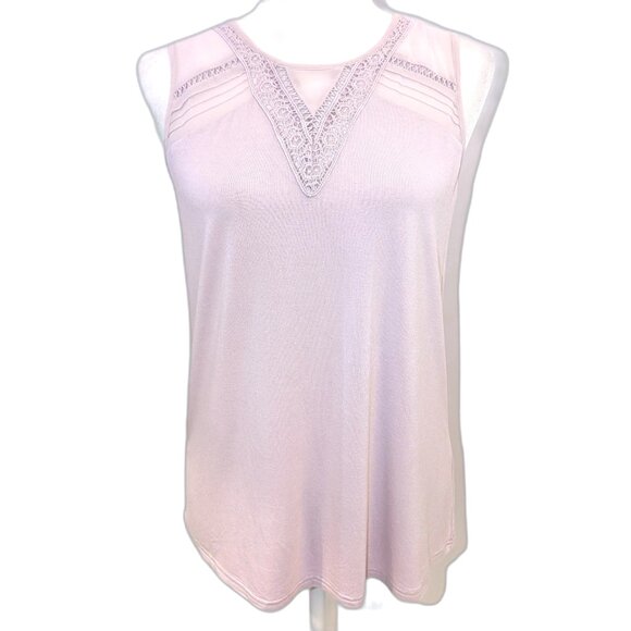 Meadow Rue | Anthropologie Sleeveless Crochet Sheer Panel Button Back Blouse XS - Picture 2 of 11